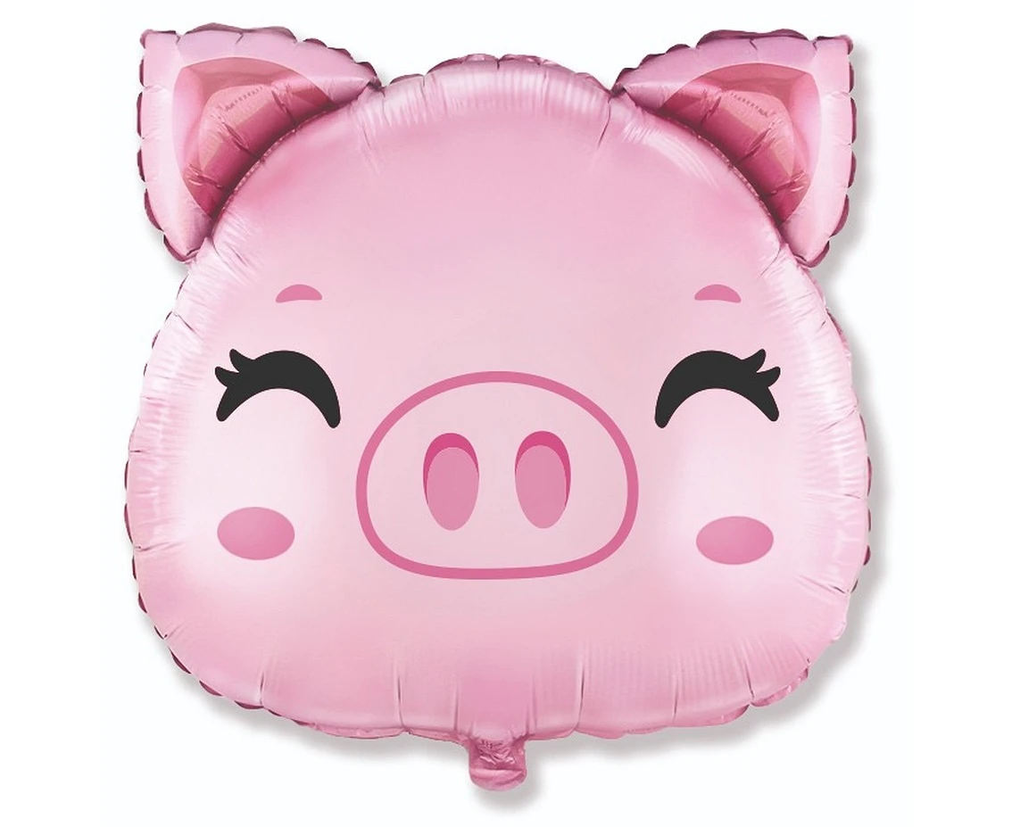 Foil balloon 24" FX - Pig,  unpacked (flat)